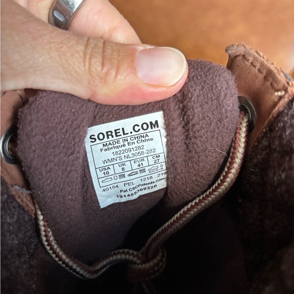 Sorel Slimpack II Lace Leather Winter waterproof duck boots Preppy Size 10 - Picture 6 of 9